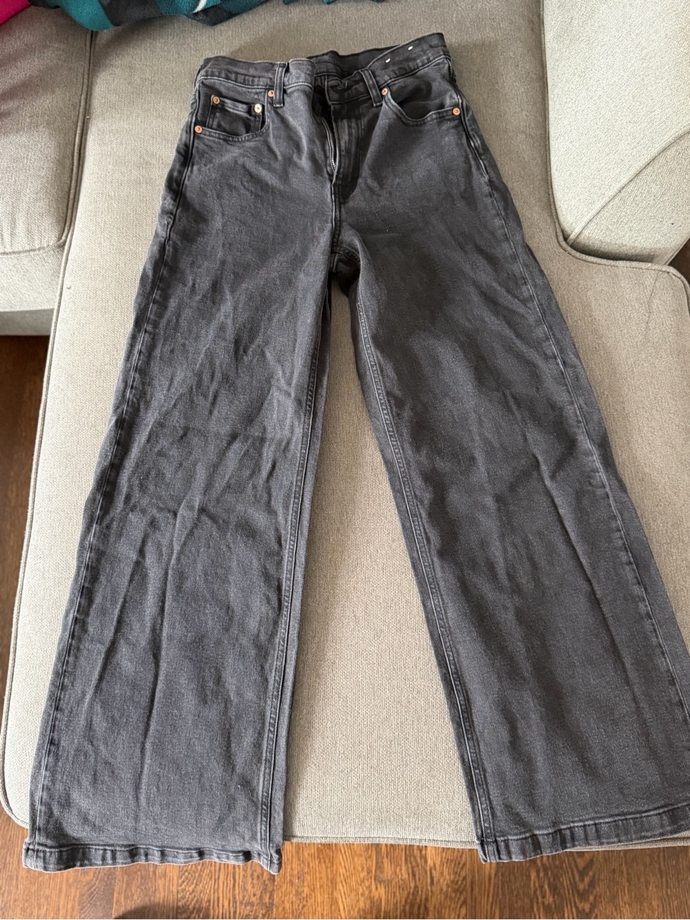 GAP Women's Straight-Leg Jeans in Washed Black
